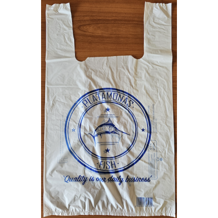 Bags - Plastic HDPE Shopping Bag  T- Shirt  for PL - Platamonas Fish Market